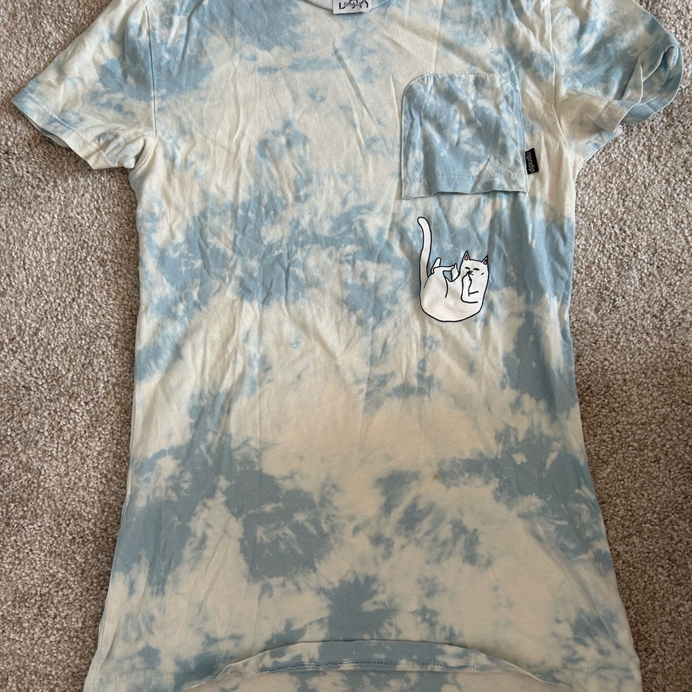 Ripndip Sky Blue and White Tie-Dye Tee